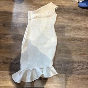 Elegant One-Shoulder White Dress